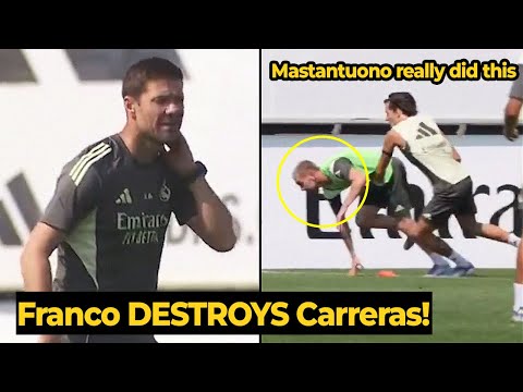 Alvaro Carreras is going to have nightmares with Franco Mastantuono during training ahead Oviedo