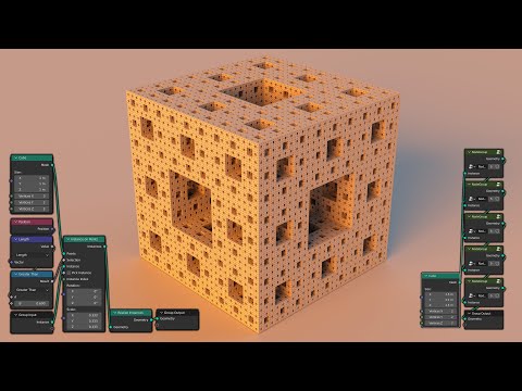 Blender Geometry Nodes Tutorial - Menger Sponge Fractal
