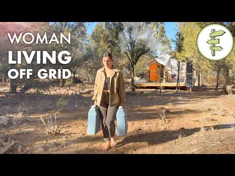 Woman Living Off-Grid in the High Desert in an ULTRA Tiny Yurt Home