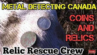 Metal Detecting Canada Hunt for Coins And Relics, with Garrett and Whites #4