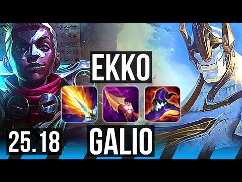 EKKO vs GALIO (MID) | 66% winrate, 10/4/12 | KR Master | 25.18