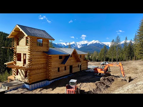 Backfilling log home basement, root cellar and greenhouse foundation- Montana Homestead Part 13