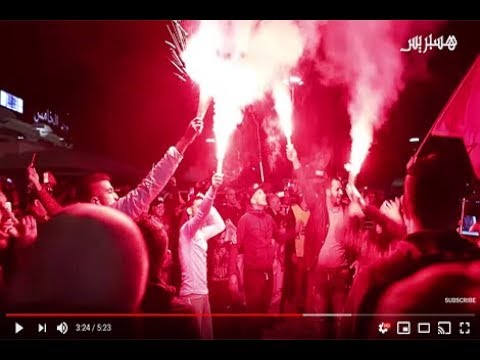 استقبال الأبطال للاعبي "الطاس" من قبل الجماهير في مطار محمد الخامس