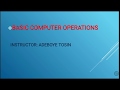 Basic Computer Operations | ICT