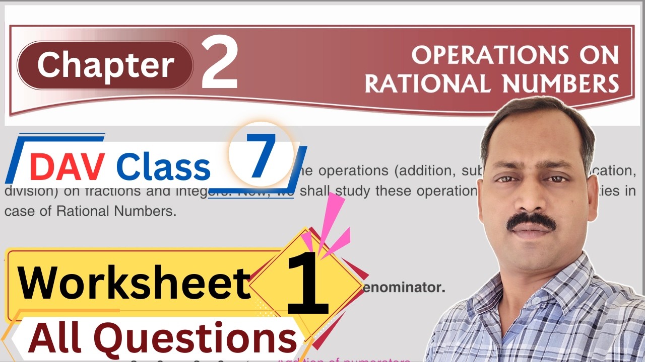 DAV Class 7 maths chapter 2 Worksheet 1 all questions solved