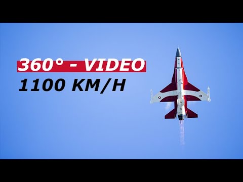 On board takeoff and demoflight - F-16 Fighting Falcon - 360° VR video