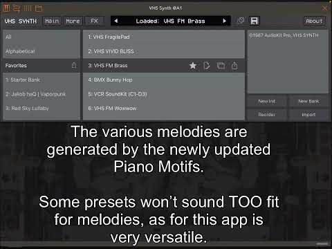 84 sounds from 1984 - VHS Synthwave synth iOS app by AudioKit Pro