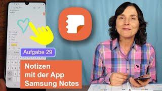 Notizen schreiben mit der App Samsung Notes. Smartphonekurs mit dem Samsung Teil 29.