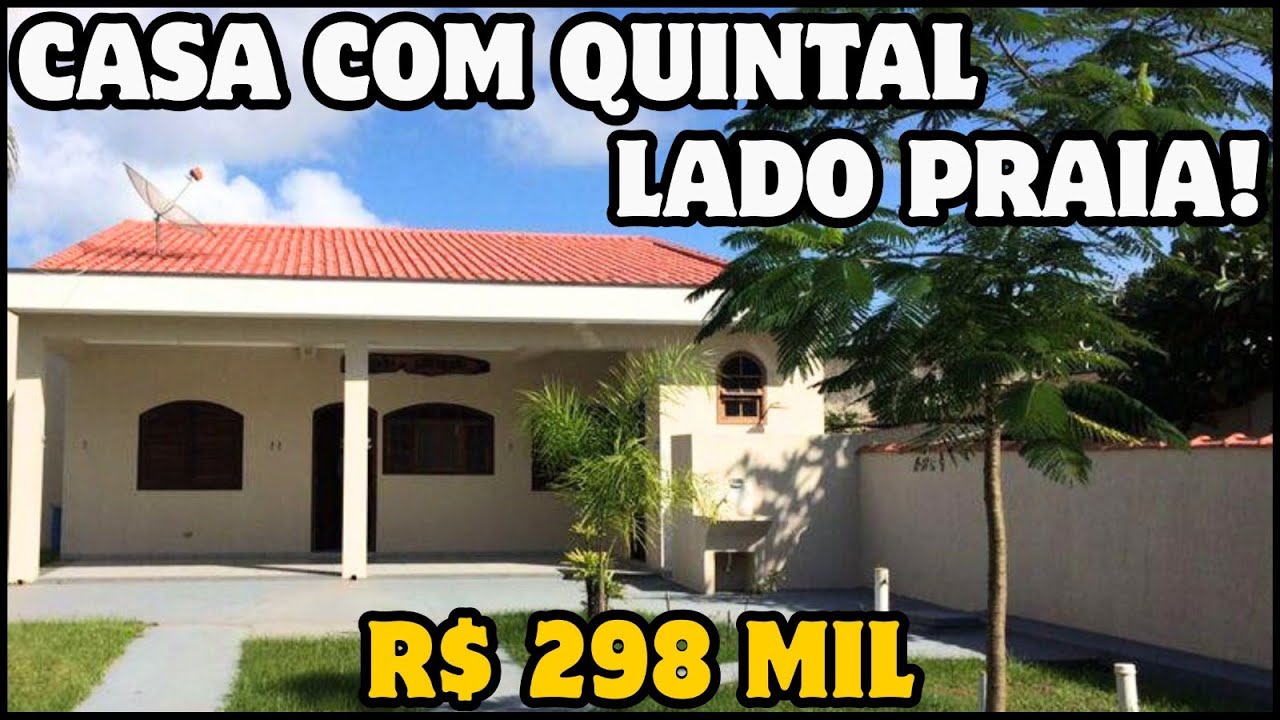 HOUSE R$ 298 THOUSAND WITH LARGE BACKYARD ON ITANHAÉM BEACH, SOUTH COAST OF SP