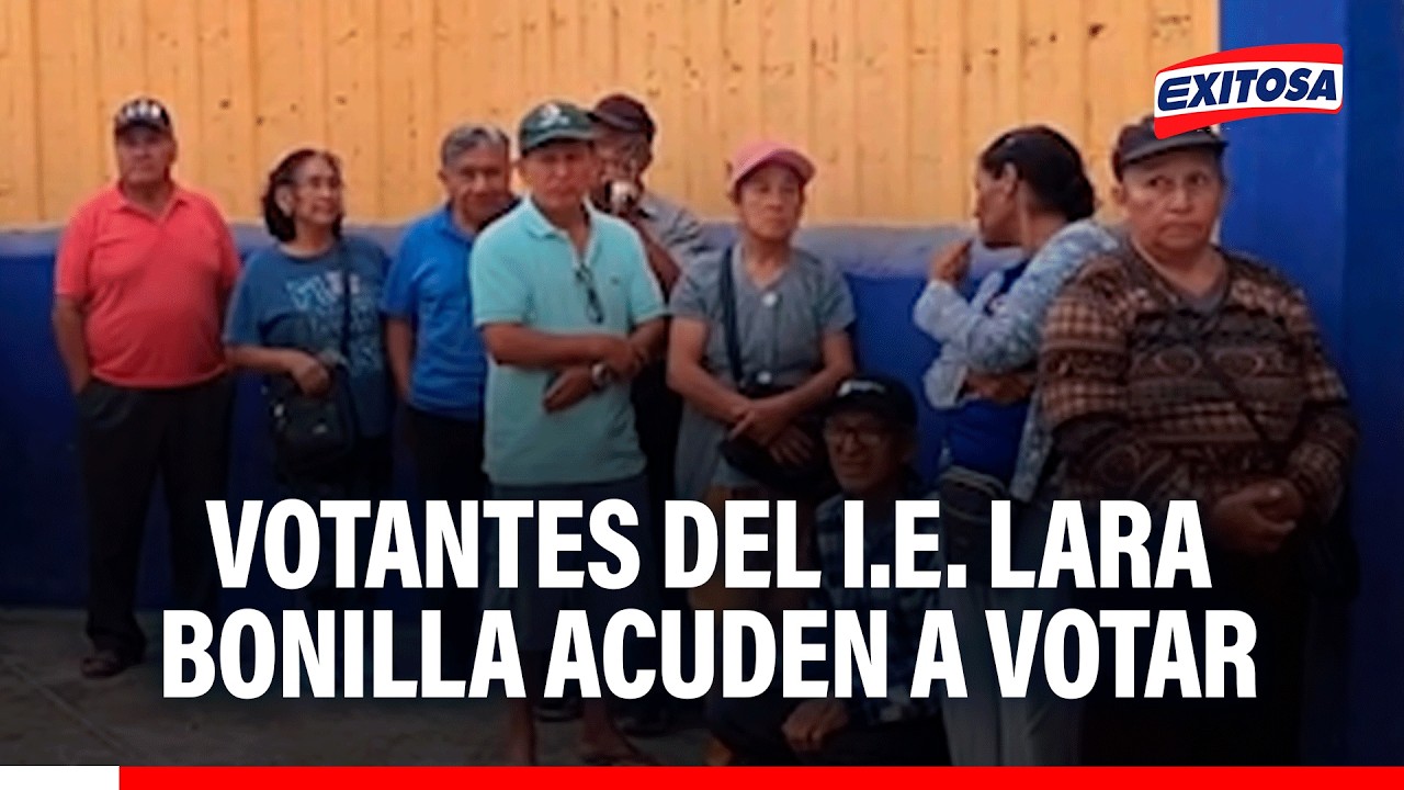 🔴🔵 Ciudadanos esperan que se abran las mesas de votación en I.E. Lara Bonilla de Lurín
