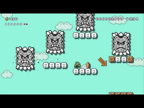 Don't get THWOMPED!: Training :D by Coops789 - Super Mario Maker 2 - No Commentary 1bu