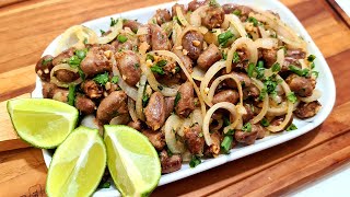 RECEITA DE BOTECO O MELHOR  coraçãozinho de frango no alho e óleo acebolado