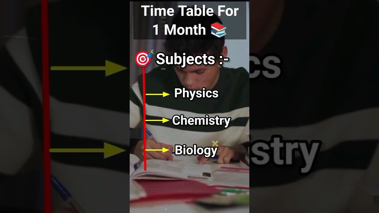 Time table for 1 month only PCB students #11thclasspcb
