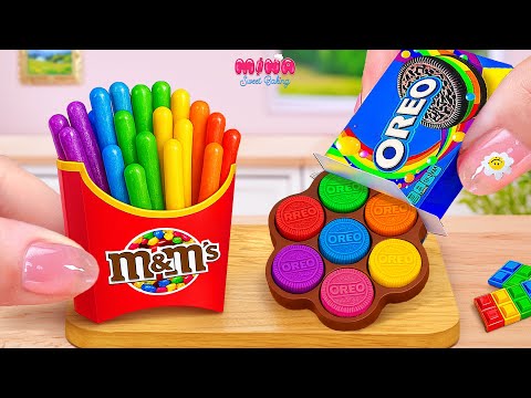 🍰Adorable Rainbow Oreo Cake With M&M Candy🍰Mini Colorful Chocolate Cake Recipe | Mina Sweet Baking