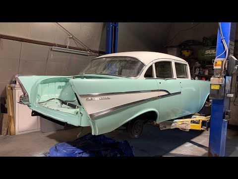 1957 Chevy 210 4 door Side Trim Restoration and Install How to Clean and Polish Stainless Bel Air