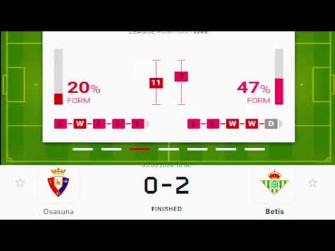 Osasuna vs Real Betis Spanish La Liga Football SCORE PLSN 387