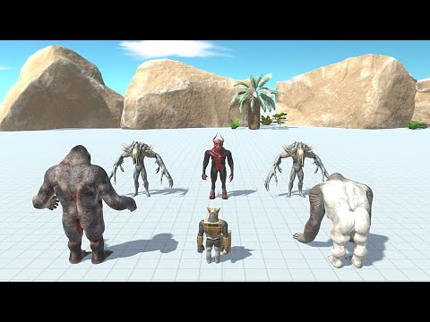 Goro with Old Goro and Ghor hammer vs 2 Boss & mini boss  - Animal  revolt Battle Simulator