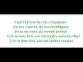 Tryo - L'hymne de nos campagnes - paroles
