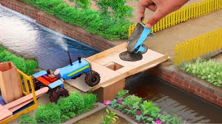 Diy mini tractor constructing mini concrete bridge | diy tractor | @MiniCreative1 | @KeepVilla