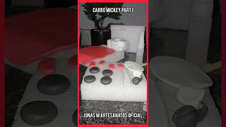 Como fazer Carrinho Mickey parte 1 Em biscuit Passo a passo como fazer Totalmente Manual  #shorts