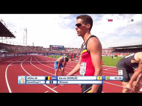 233 Kevin Borlee 400m Semifinal 1 Men's European Athletics Championships Amsterdam 2016 HD