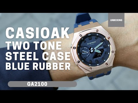 CasiOak GA2100 Metal Bezel Fluorine Rubber Watch Strap Length for Casio G-Shock GA-2100/2110