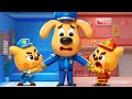 Cardboard World Learn Occupations Fun Adventure Kids Cartoon Sheriff Labrador