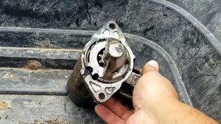 Changing the starter on a Geo Tracker.