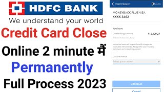 How to close hdfc credit card online | Hdfc credit card close kaise kare online