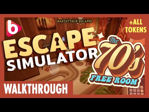ESCAPE SIMULATOR - The 70's Room | Full walkthrough + All tokens | A new free escape room dlc