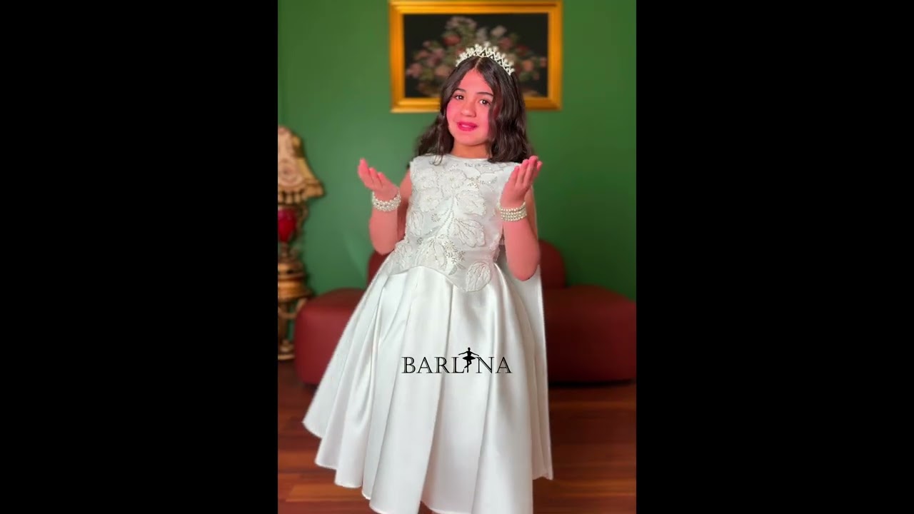 فستان بناتي أنيق بتطريزات زهرية رائعة - سنة