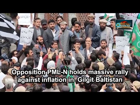 Opposition PML N holds massive rally against inflation in Gilgit Baltistan
