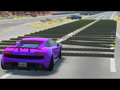 Cars vs 100 Spike Strips – BeamNG.Drive | BeamNG Crashes