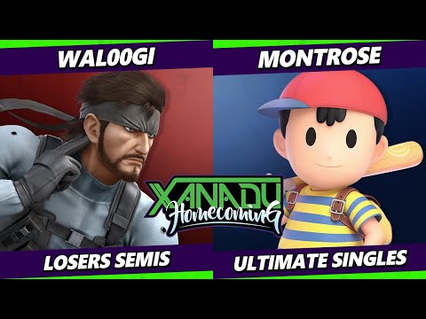 Xanadu Homecoming Losers Semis - Wal00gi (Snake) Vs. Montrose (Ness) Smash Ultimate - SSBU