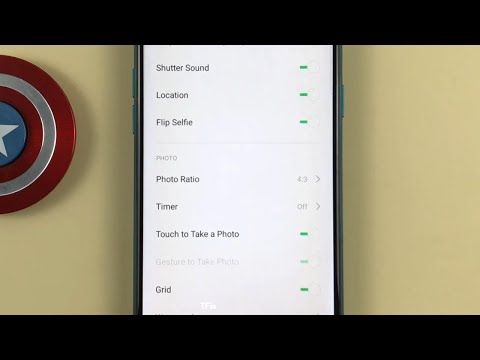 How to change the aspect ratio 3:4, 1:1, full screen in the camera on OPPO A31 Android 9