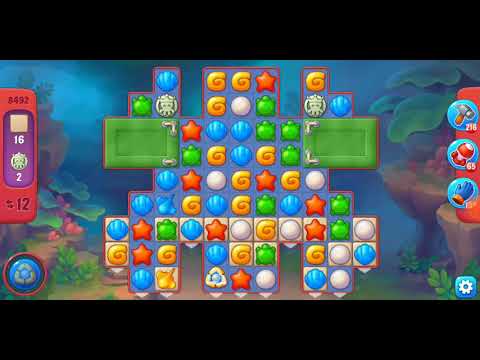Fishdom. 8492 hard level no boosters and diamonds. 14 moves