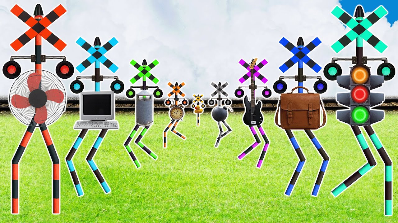 【 踏切アニメ 】 柱フレームとオブジェクトの組み合わせ 🚌 Fumikiri Railroad Crossings Meme Animation