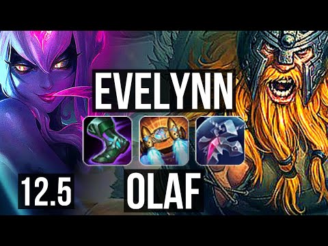 EVELYNN vs OLAF (JNG) | Rank 2 Eve, 18/2/6, Legendary, 800+ games | BR Challenger | 12.5