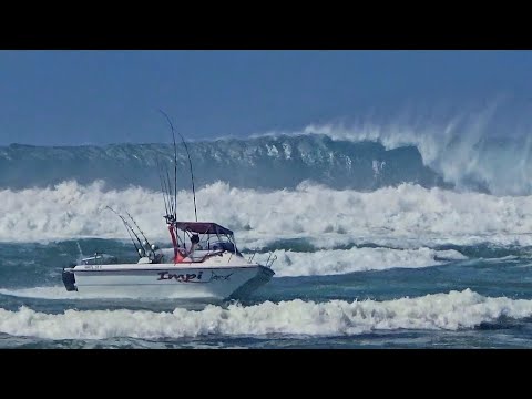 Fishing Boats Negotiating MASSIVE Surf - Sodwana -  Easter Weekend - 2025