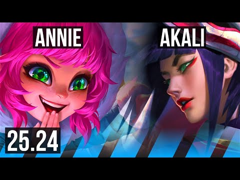 ANNIE vs AKALI (MID) | Good KDA: 10/1/11 | KR Diamond | 25.24