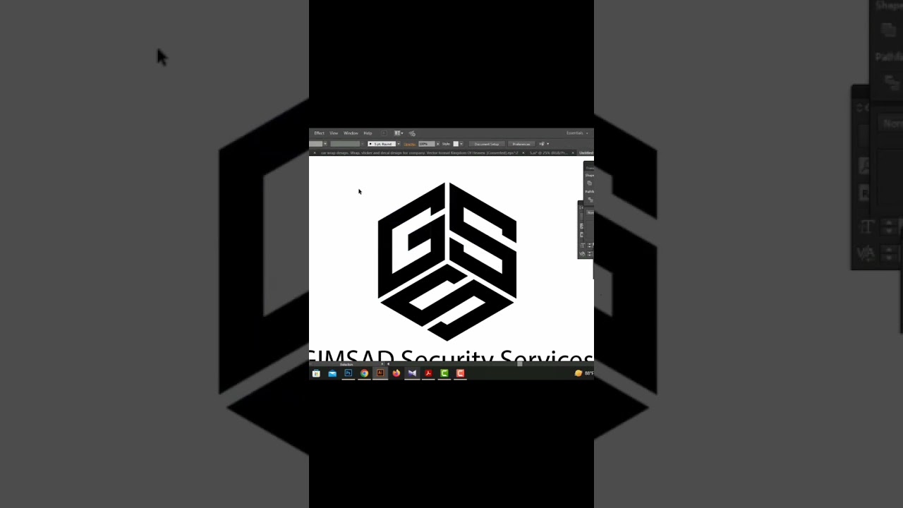 Polygon 3 Letter logo design in Adobe illustrator cc from start to finish