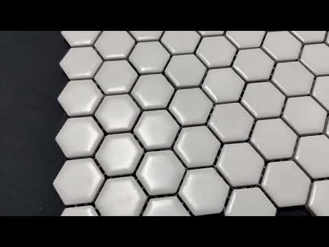 Mozaika gresowa SMALL HEXAGONES white mat 26,1x30,6 gat. I