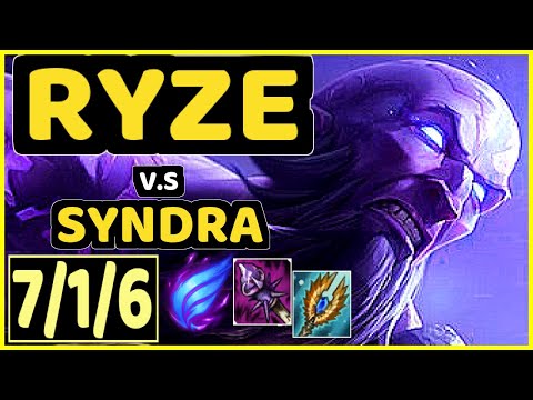 MATT (RYZE) vs SYNDRA - 7/1/6 KDA MID GAMEPLAY - NA Ranked DIAMOND