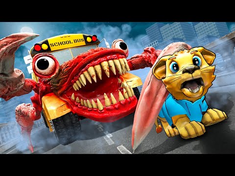 SCHOOL BUS EATER is trying to EAT ME... (Gmod Sandbox)