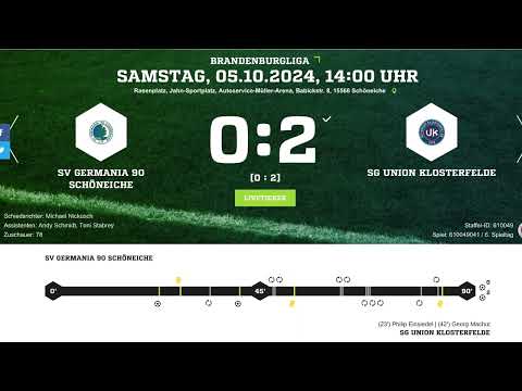 SV Germania 90 Schöneiche - SG Union Klosterfelde 0:2 (0:2)