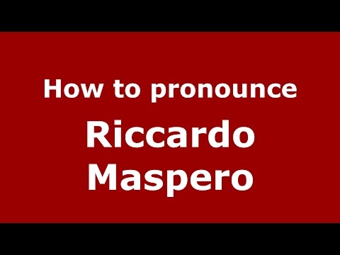 How to pronounce Riccardo Maspero (Italian/Italy)  - PronounceNames.com