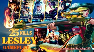 LESLEY Gameplay🔥 25 Kills- 0 Death- 4 Assists🔥MVP+Legendary+Triple Kill🔥 #jgg #mobilelegends