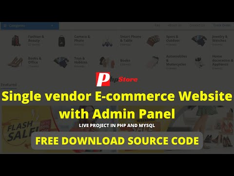 Single Vendor E-commerce in PHP and MySql||Free Source Code