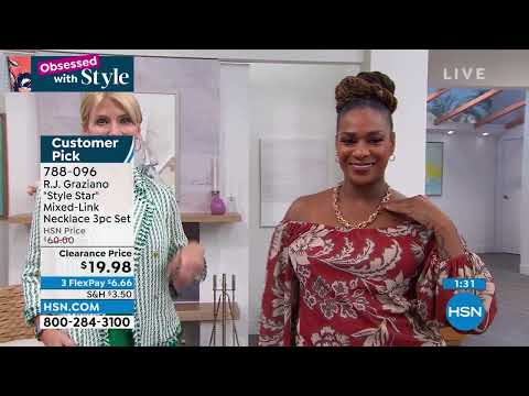 R.J. Graziano "Style Star" ChainLink Necklace 3piece Set