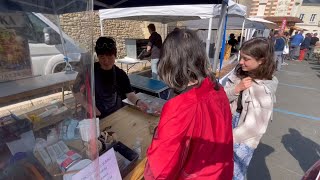 フランスの小さな村Vernouのお祭りでお好み焼きを焼いてみた